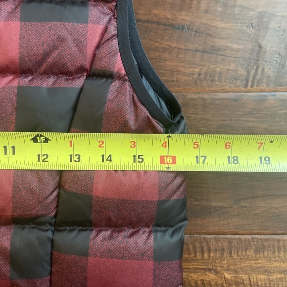 Eddie Bauer EB650 Goose Down Puffer Vest Size XS Red Buffalo Plaid Full Zip‎ - Picture 8 of 8